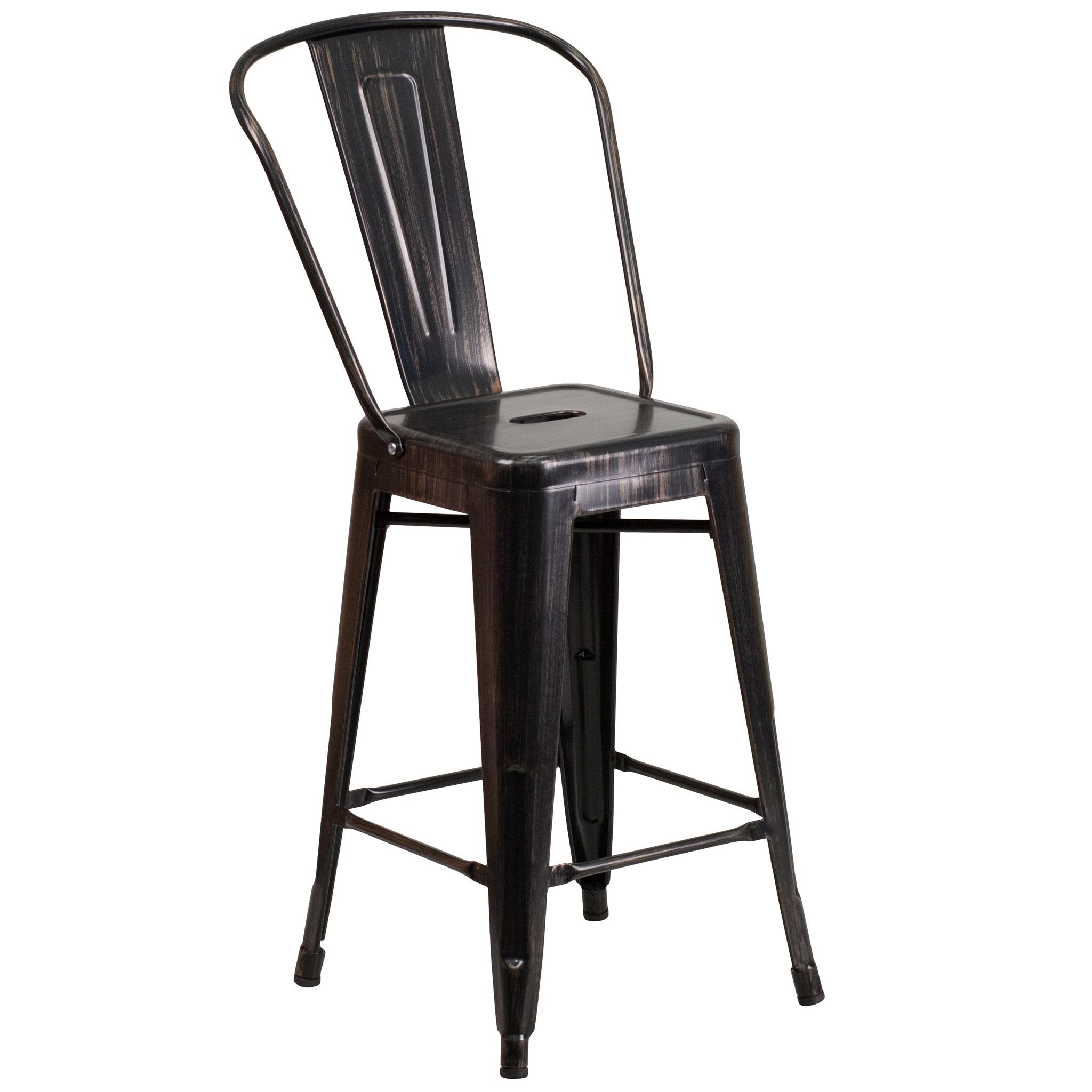 24" Kai Metal Bar Stool with Removable Back