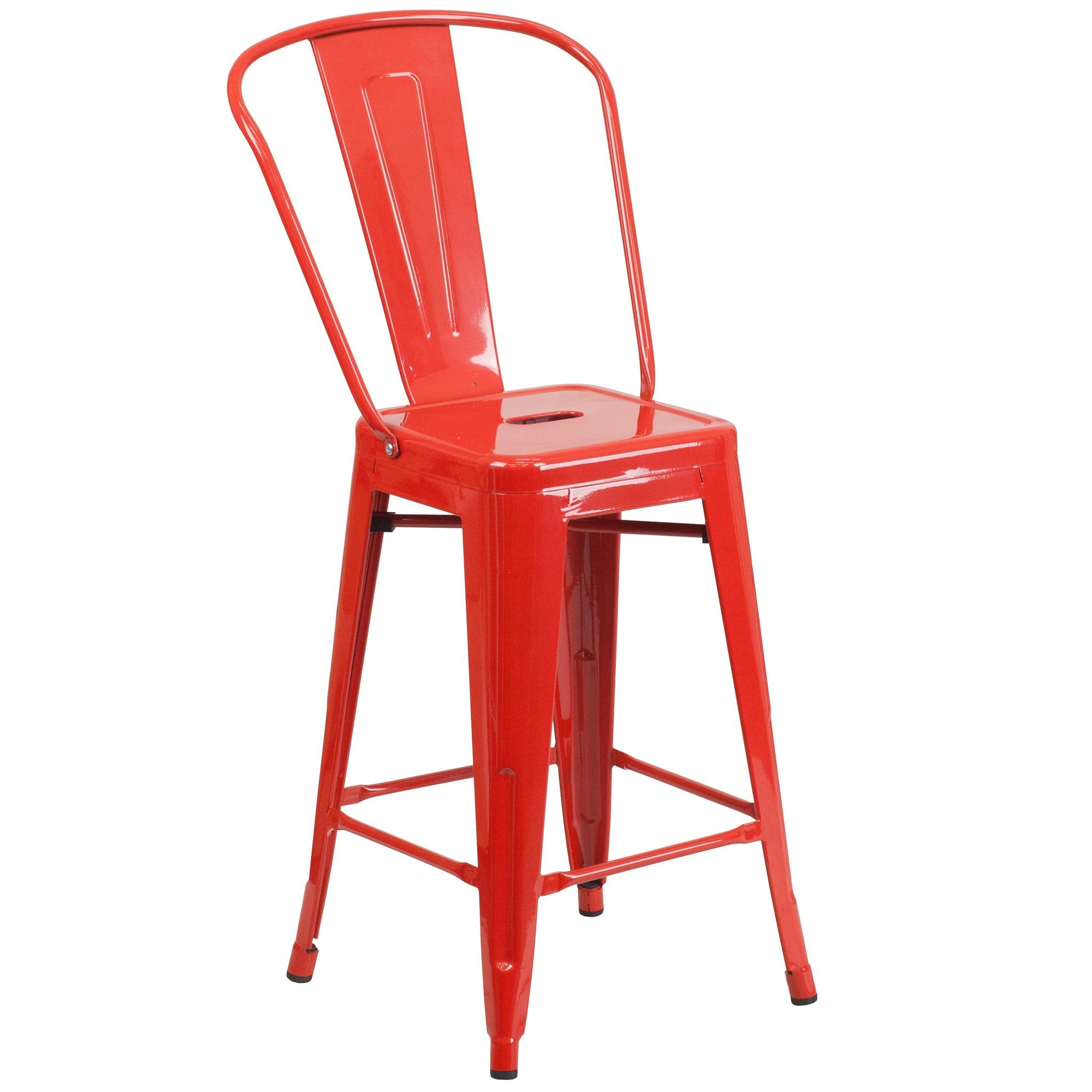 24" Kai Metal Bar Stool with Removable Back